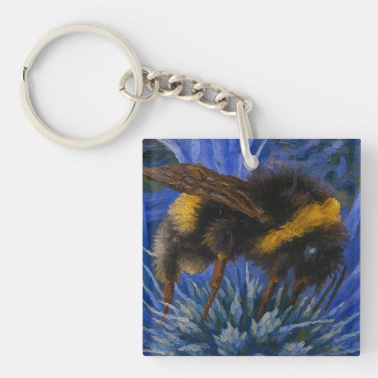 Porte-clés Bumblebee sur le chardon bleu (Devant)