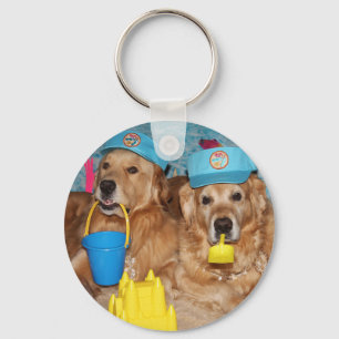 Porte-clés Bums de plage Golden Retriever