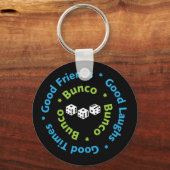 Porte-clés bunco bons amis dice party (Recto)
