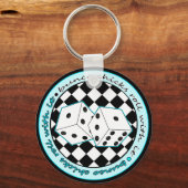 Porte-clés Bunco Chicks Roll with It - Bleu (Recto)
