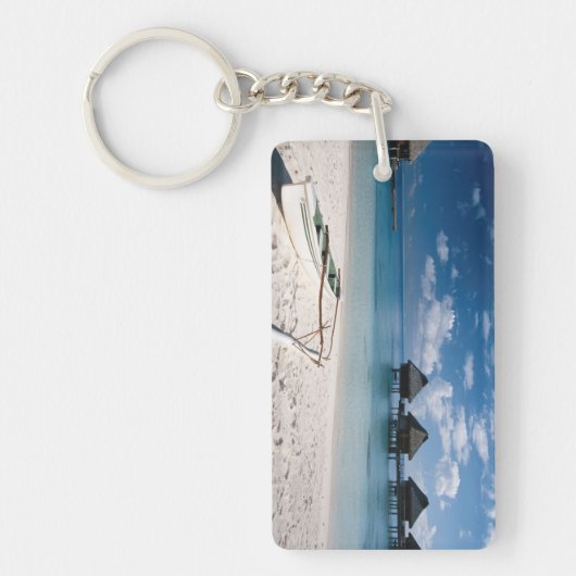 Porte-clés Bungalows sur la plage Motu Toopua (Devant)