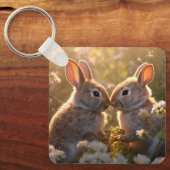 Porte-clés Bunnies adorables dans la conception des prés de p (Recto)