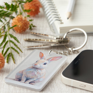 Porte-clés Bunny Basse-Poly Pastel