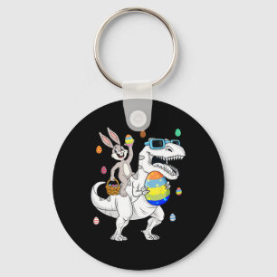 Porte-clés Bunny de Pâques équitation T Rex Dinosaur Amusants
