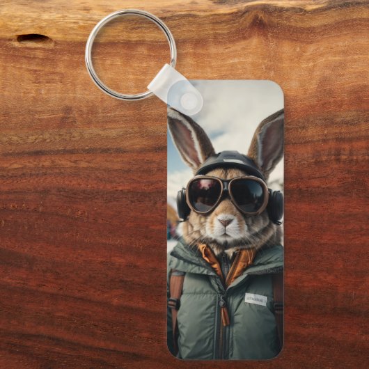 Porte-clés Bunny de snowboard Whimsical (Recto)