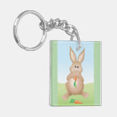 Porte-clés Bunny Eating Carrot Adorable Rabbit (Devant gauche)