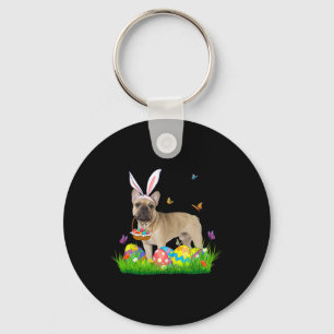 Porte-clés Bunny French Buldog avec panier d'oeufs Chasse de
