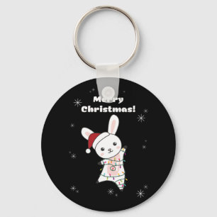 Porte-clés Bunny Merry Christmas Winter Animals Rabbits