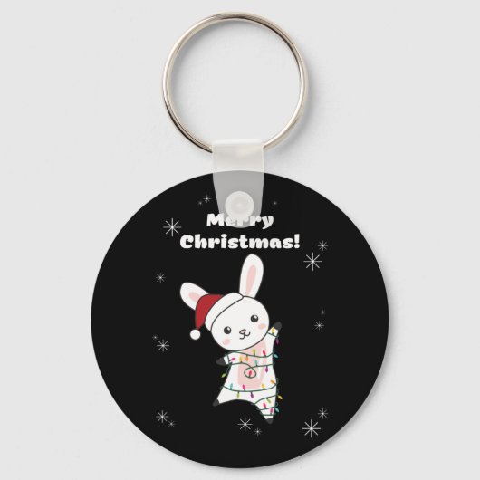 Porte-clés Bunny Merry Christmas Winter Animals Rabbits (Recto)