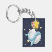 Porte-clés Bunny Riding Un Porte - clé De Baleine (Devant gauche)