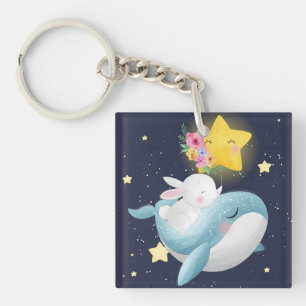Porte-clés Bunny Riding Un Porte - clé De Baleine