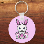 Porte-clés Bunny rose Kawaii (Recto)