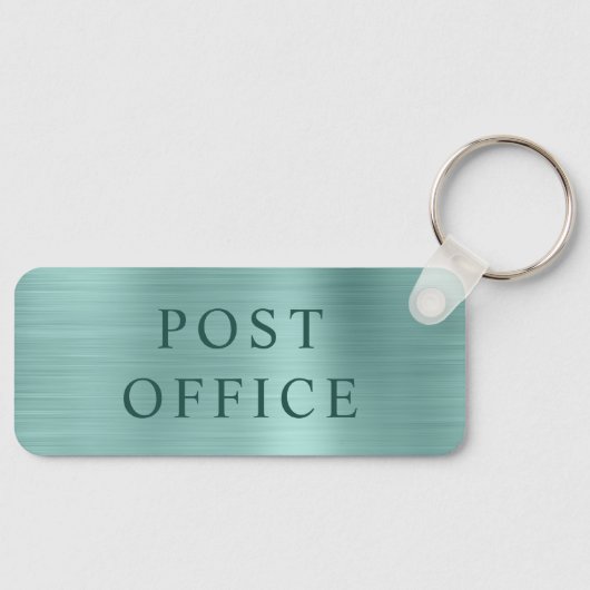 Porte-clés Bureau de poste en feuille de turquoise pâle (Recto)