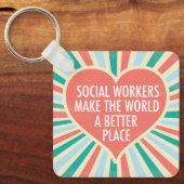 Porte-clés Bureau du travail social inspiré Belle citation (Recto)
