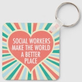 Porte-clés Bureau du travail social inspiré Belle citation (Dos)