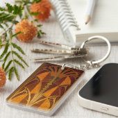 Porte-clés Burgandy et Gold Art Déco (Devant droit)