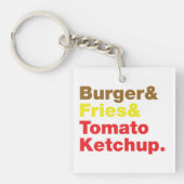 Porte-clés Burger & Fries & Tomato Ketchup. (Devant)