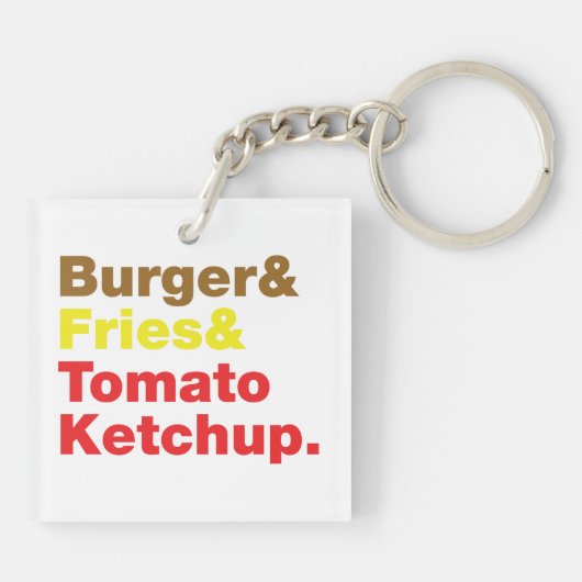 Porte-clés Burger & Fries & Tomato Ketchup. (Dos)