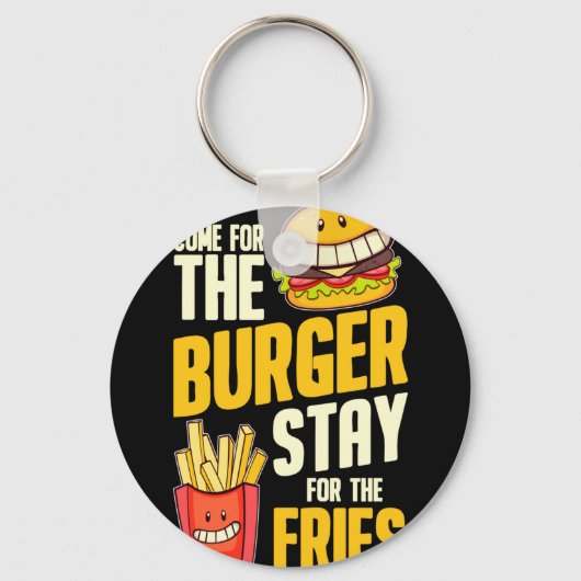 Porte-clés Burger hamburger viande barbecue - cheeseburger (Recto)