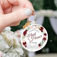 Burgundy Blush Floral Wreath Maid of Honor Mariage