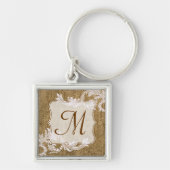 Porte-clés Burlap Pays Dentelle Appliquée Rustique Porte - cl (Devant)