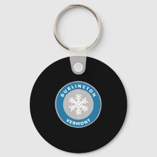 Porte-clés Burlington Vermont Vt Hiver Neige Flocon Dge So