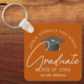 Porte-clés Burnt Orange Graduate Custom 2025 (Recto)