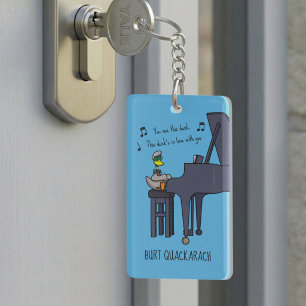 Porte-clés Burt Quackarach Canard Joueur de Piano Drôle Artwo
