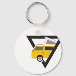 Porte-clés bus jaune classique triangle