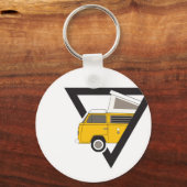 Porte-clés bus jaune classique triangle (Recto)