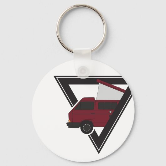 Porte-clés bus triangle maroon (Recto)