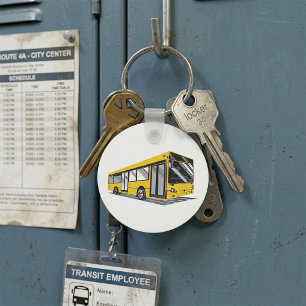 Porte-clés Bus urbain jaune vif Transport en commun