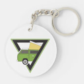 Porte-clés bus vert classique triangle (Dos)
