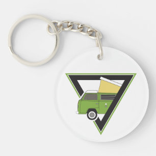 Porte-clés bus vert classique triangle