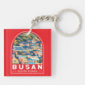 Porte-clés Busan South Korea Travel Art Emblem (Dos)