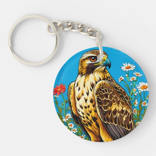 Porte-clés Buse pattue oiseau (Devant)