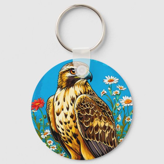Porte-clés Buse pattue oiseau (Recto)