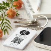 Porte-clés Business Logo and QR Code Modern (Devant droit)