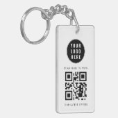 Porte-clés Business Logo Scan QR Code Simple Custom (Devant gauche)