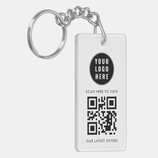 Porte-clés Business Logo Scan QR Code Simple Custom (Devant gauche)