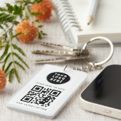 Porte-clés Business Logo Scan QR Code Simple Custom (Devant droit)