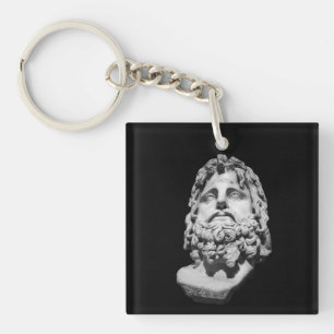 Porte-clés Buste en marbre gréco-romain Classique Noir et Bla