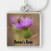 Porte-clés Busy Bee On Purple Thistle Photograph Custom (Devant)