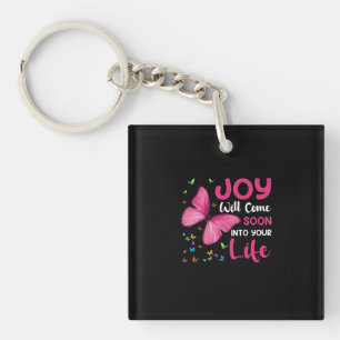 Porte-clés Butterfly Gift Joy Will Come Soon