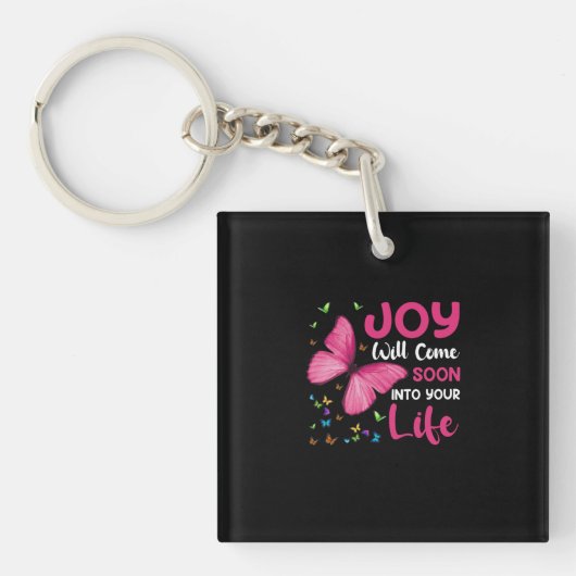 Porte-clés Butterfly Gift | Joy Will Come Soon (Devant)