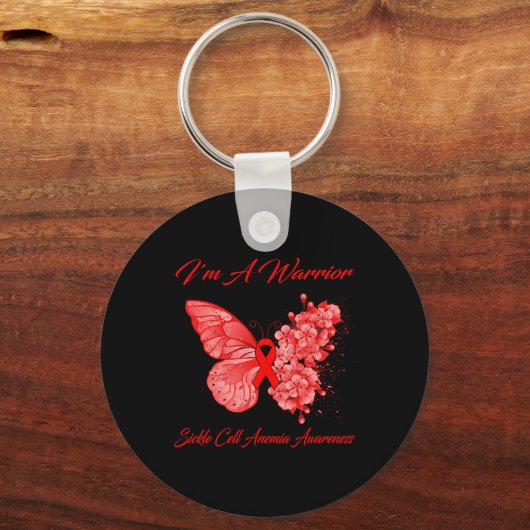 Porte-clés Butterfly I'm A Warrior Sickle Cell Anemia (Verso)