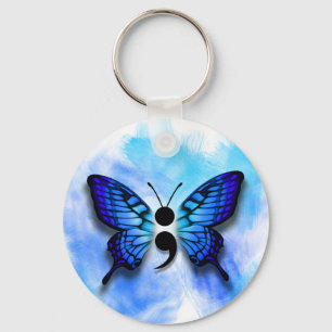 Porte-clés Butterfly semicolon keychain