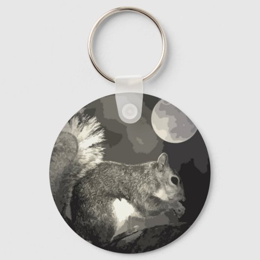 Porte-clés BW Squirrel & Moon (Recto)