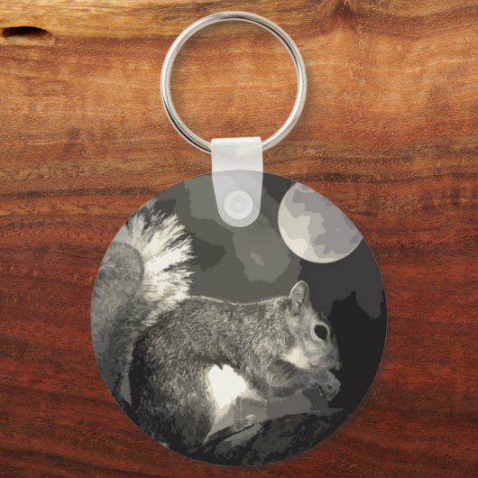 Porte-clés BW Squirrel & Moon (Recto)