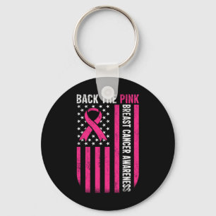 Porte-clés Byck Pink Breast Cancer Awareness Usa Drapeau Pin